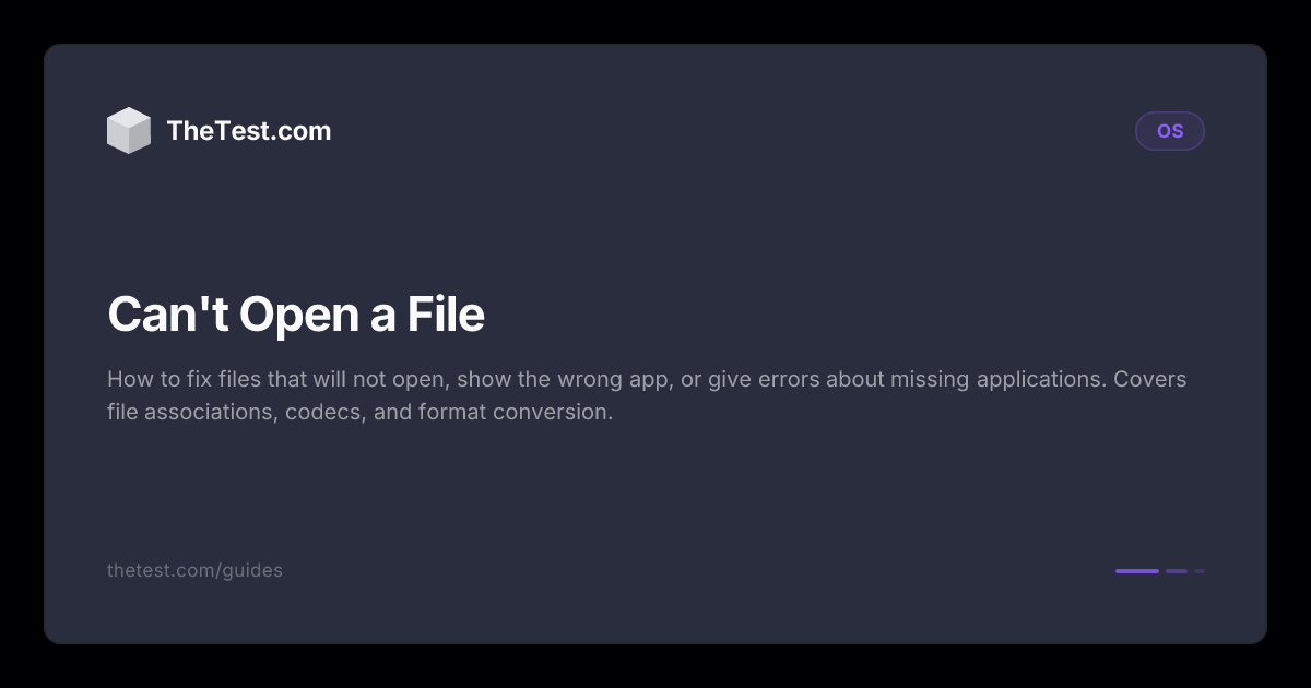 Can't Open a File - TheTest