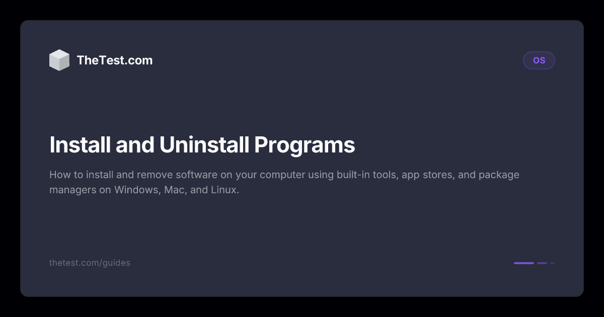 Install and Uninstall Programs - TheTest