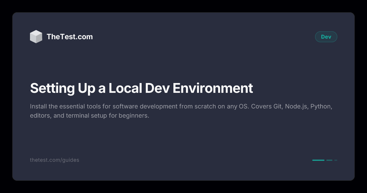 Setting Up a Local Dev Environment - TheTest