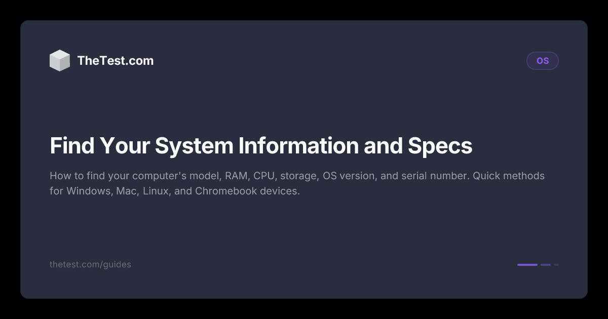 Find Your System Information and Specs - TheTest